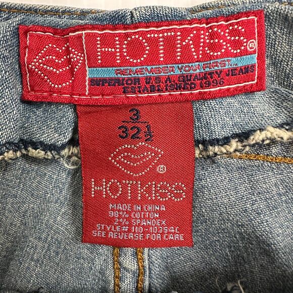 Y2K Hot Kiss Lace-Up Flare Jeans Low Rise Embroidered 3/ XS Boho Festival Bratz - Picture 8 of 16